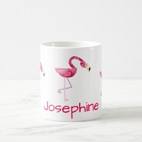 Personalized Pink Flamingo Bird Coffee Mug