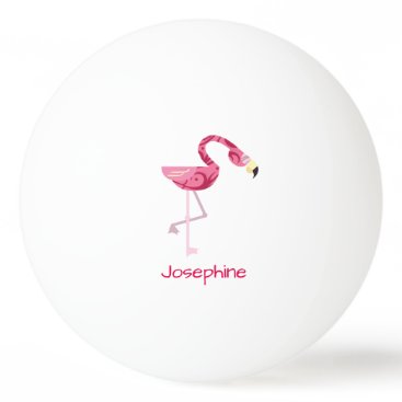 Personalized Pink Flamingo Bird Ping-Pong Ball