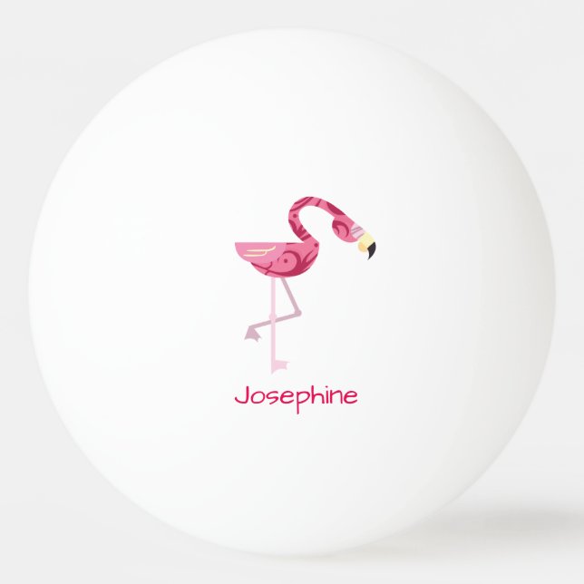 Personalized Pink Flamingo Bird Ping-Pong Ball (Front)