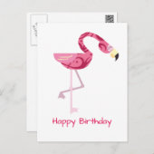 Personalized Pink Flamingo Bird Postcard (Front/Back)