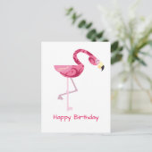 Personalized Pink Flamingo Bird Postcard (Standing Front)