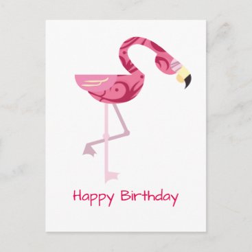 Personalized Pink Flamingo Bird Postcard