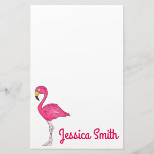 Personalized Pink Flamingo Bird Stationery