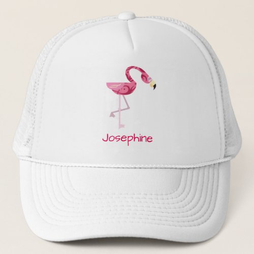 Personalized Pink Flamingo Bird Trucker Hat