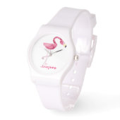 Personalized Pink Flamingo Bird Watch (Angle)