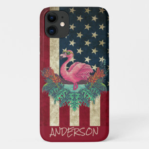 Personalized Pink Flamingo iPhone 11 Case