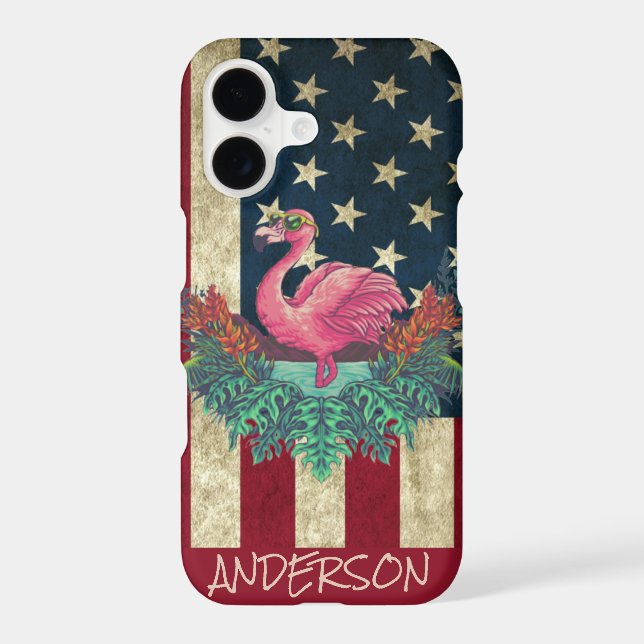 Personalized Pink Flamingo  Iphone Case (Back)