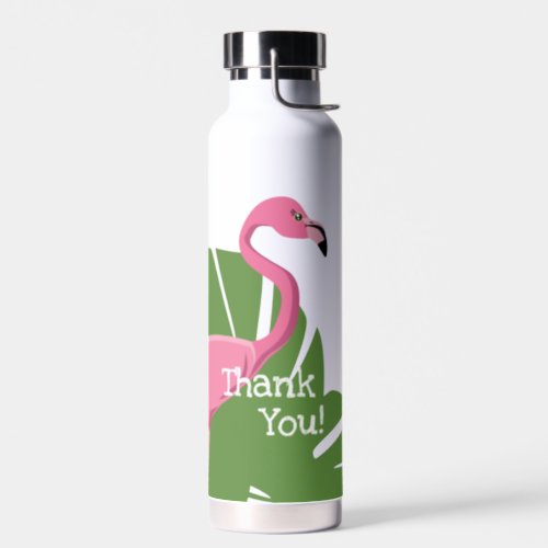 Personalized Pink flamingo Tropical Bridal shower Water Bottle