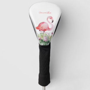 Personalized Pink Flamingo Tropical Golf Head Cover