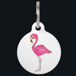 Personalized Pink Flamingo Tropical Island Bird Pet Name Tag<br><div class="desc">Dog tag featuring an original marker illustration of a tropical pink flamingo bird!

This illustration is also available on other products,  including coordinating pet products. Don't see what you're looking for? Need help with customization? Contact Rebecca to have something designed just for you.</div>