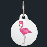 Personalized Pink Flamingo Tropical Island Bird Pet Name Tag<br><div class="desc">Dog tag featuring an original marker illustration of a tropical pink flamingo bird!

This illustration is also available on other products,  including coordinating pet products. Don't see what you're looking for? Need help with customization? Contact Rebecca to have something designed just for you.</div>