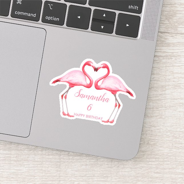 Personalized Pink Flamingos Sticker (Detail)