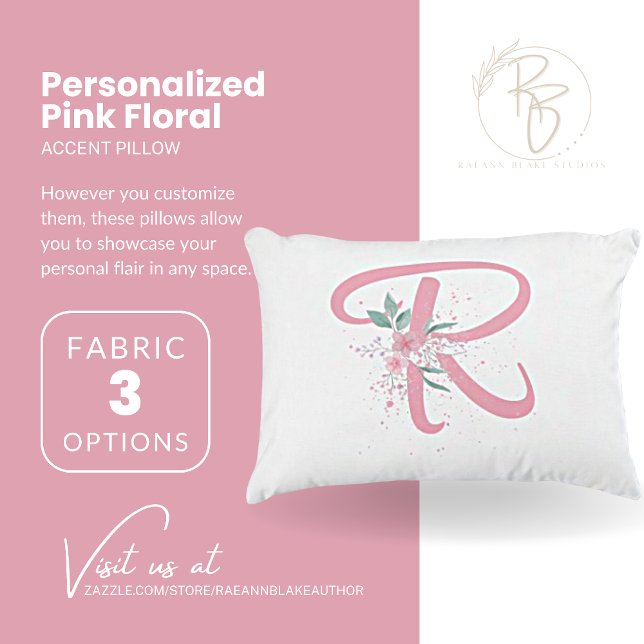 Personalized Pink Floral Accent Pillow (Creator Uploaded)