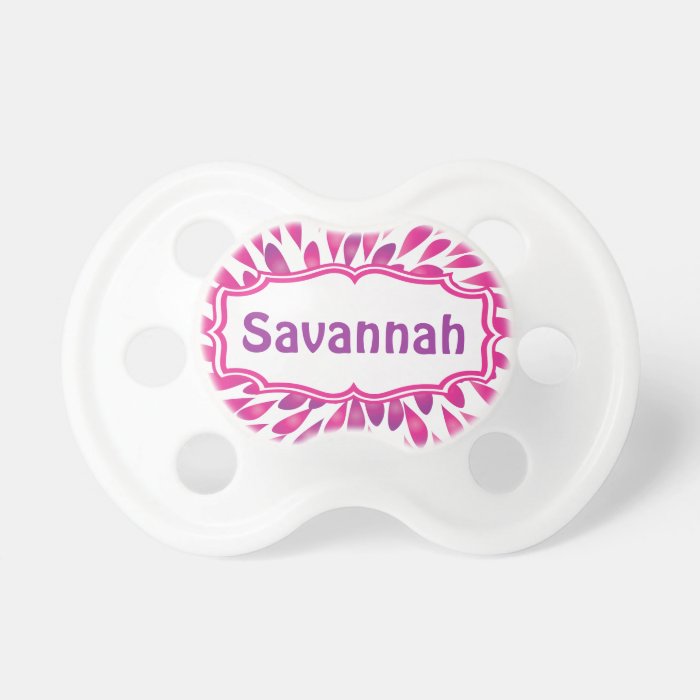 Personalized Pink Floral Baby Girl Pacifier