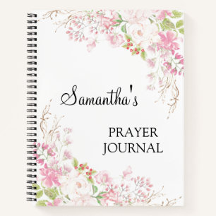 Personalized Pink floral Bible Verse Notebook