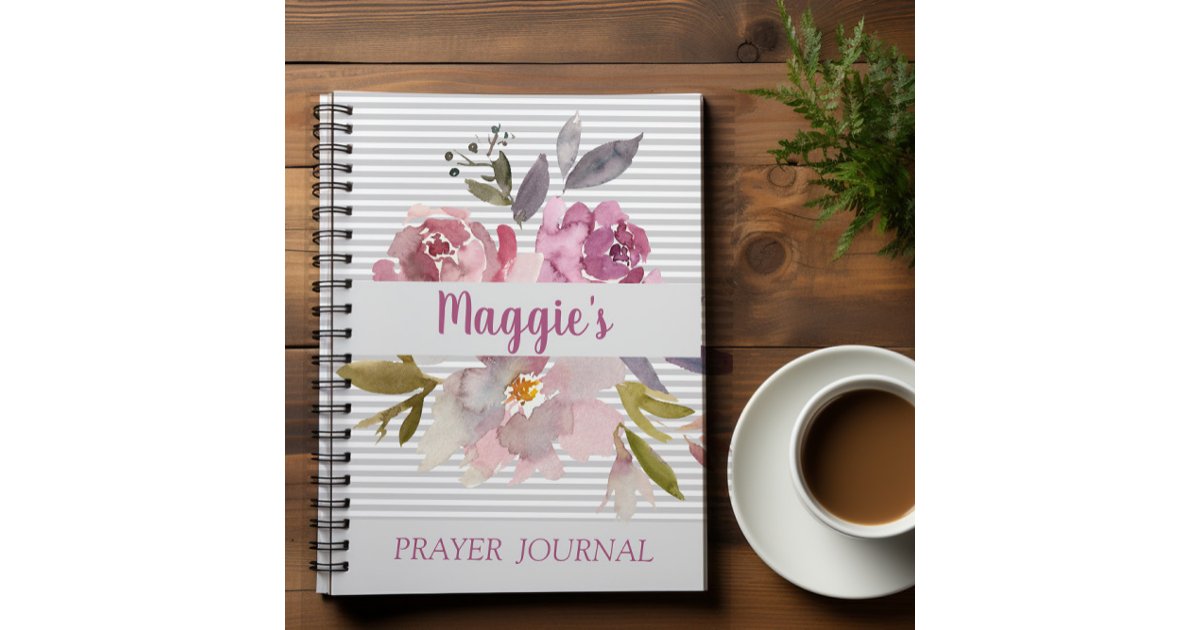 Personalized Pink Floral Bible Verse Spiral Notebook Zazzle