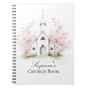 Personalized Pink Floral Church Book