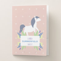 Personalized Pink Floral Horse Lover Pastel