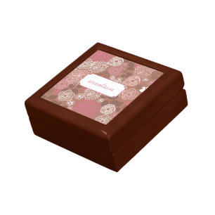 Personalized Pink Floral Keepsake Box
