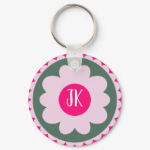 Personalized Pink Floral Keychain | One Owl Artist