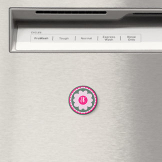 Personalized Pink Floral Magnet