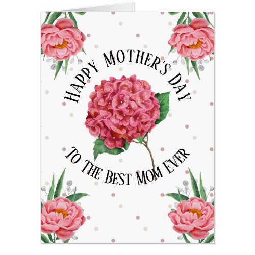 Personalized Pink Floral Mothers Day Card