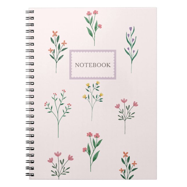 Personalized pink floral notebook (Front)
