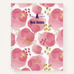 Personalized Pink Floral Notebook – Custom Name
