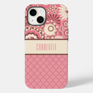 Personalized Pink Floral Phone Case