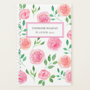 Personalized Pink Floral Planner