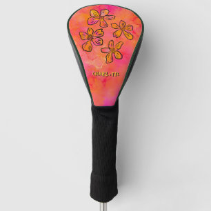 Personalized Pink Floral Pop Art Golf Head Cover