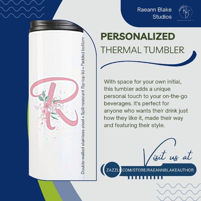 Personalized Pink Floral Thermal Tumbler (Creator Uploaded)