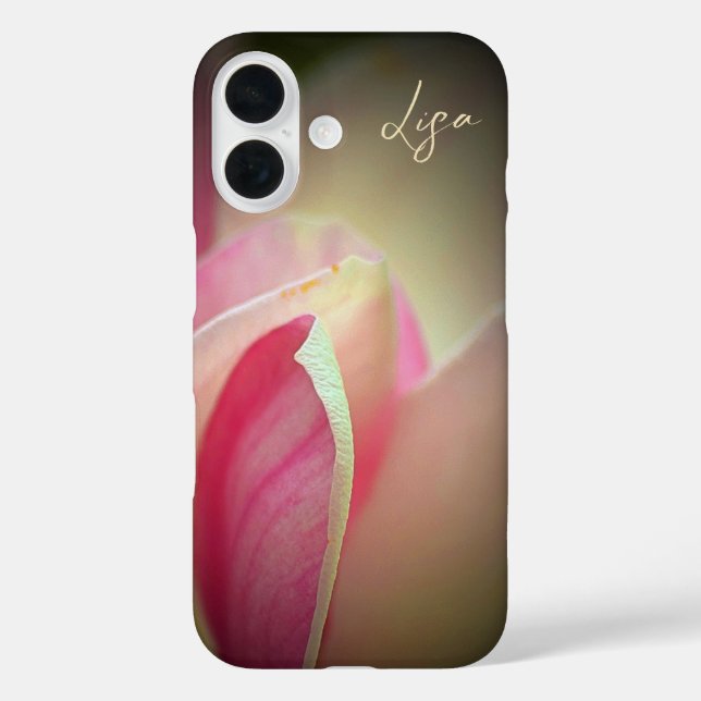 Personalized Pink Flower Apple iPhone Case (Back)