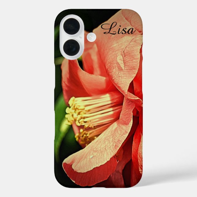 Personalized Pink Flower Apple iPhone Case (Back)