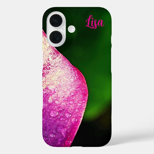 Personalized Pink Flower Apple iPhone Case (Back)