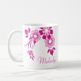 Personalized Pink Flower Mug