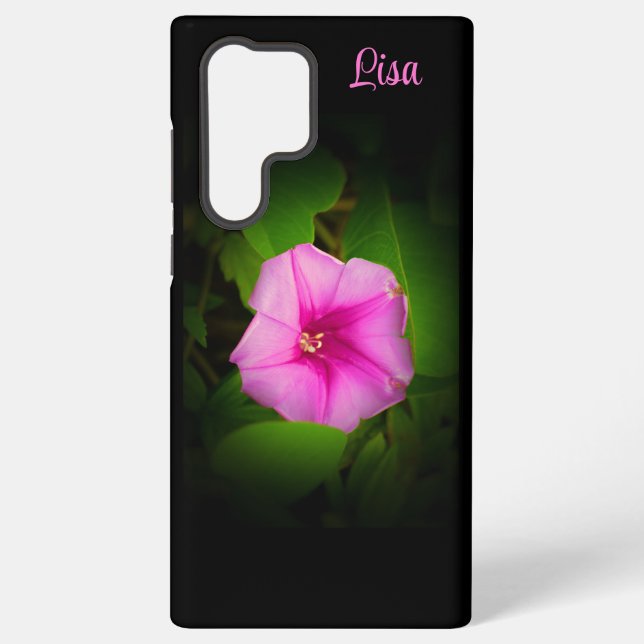 Personalized Pink Flower Samsung Case (Back)