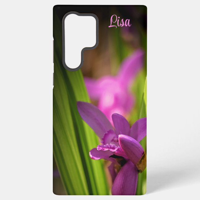 Personalized Pink Flower Samsung Case (Back)