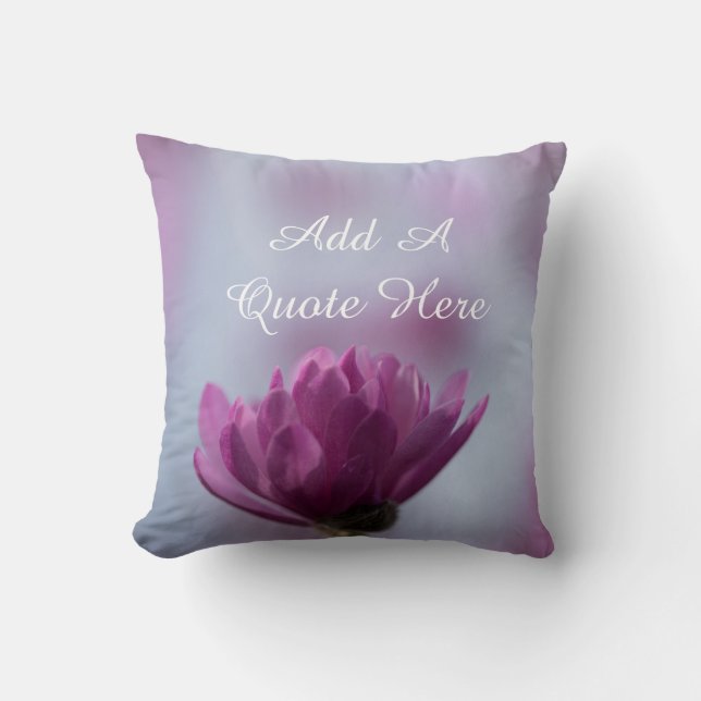 Personalized Pink Flower Throw Pillow (Front)