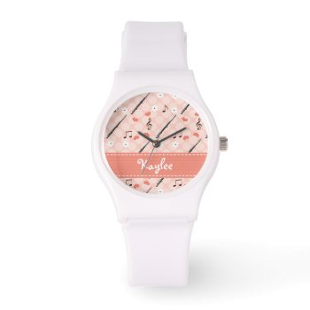 Personalized Pink Flute Watch by cutecustomgifts at Zazzle