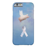 Personalized Pink Flying Pig With Ribbon Barely There Iphone 6 Case at Zazzle