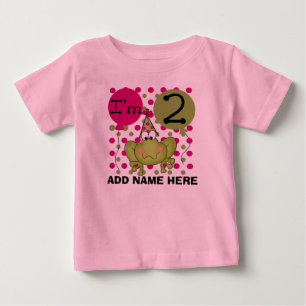Personalized Pink Frog 2nd Birthday T-shirt