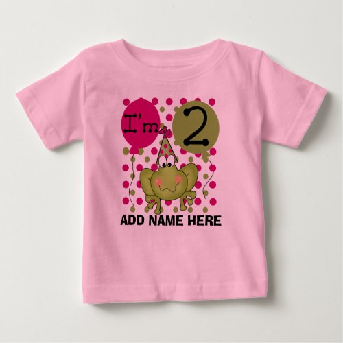 Personalized Pink Frog 2nd Birthday T_shirt