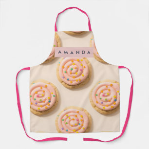 Personalized Pink Frosted Cookie Pattern Apron
