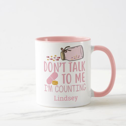 Personalized Pink Funny Pharmacist Tech Coffee  Mug