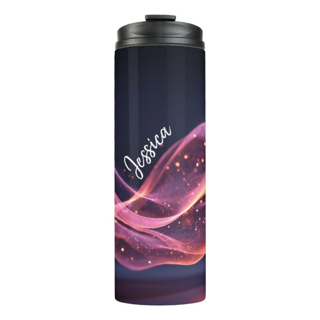 Personalized Pink Galaxy Wave Tumbler | Custom (Front)