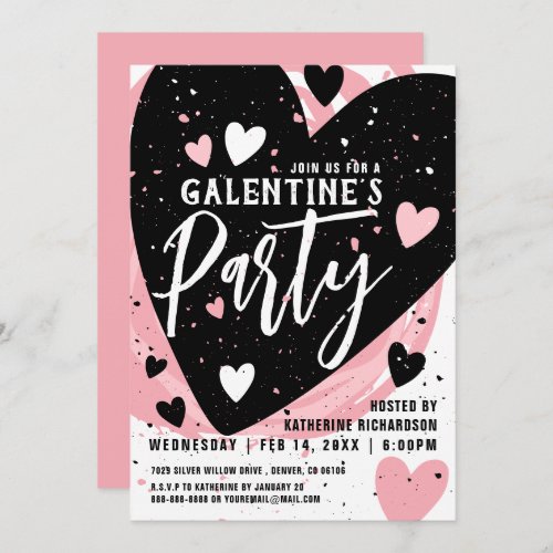 Personalized Pink Galentines Day Dinner Party Invitation