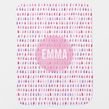 Personalized Pink Girl Baby Blanket by MinaStudio at Zazzle