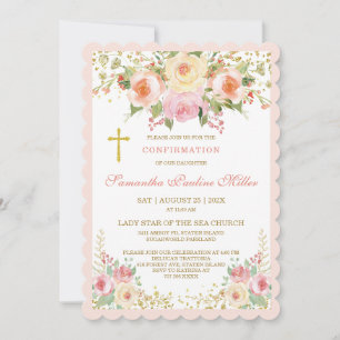 Personalized Pink Girl Confirmation Invitation