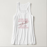 Personalized Pink Girls Bestie Trip Tank Top<br><div class="desc">Personalized Girls Weekend Trip Custom Flowy Yoga Tank Top with editable text and wording for your date,  destination or location,  name,  and fun quote like "besties,  buds,  and beverages" makes a fun and useful keepsake for your travel squad or bridesmaids.</div>